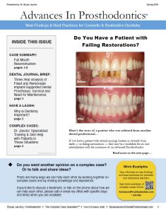 Full mouth reconstruction before and after results for complex dental case - Advances in Prosthodontics newsletter