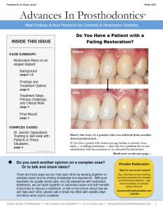 Dental implant restoration redo before and after clinical case study - Advances in Prosthodontics newsletter